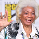 Nichelle Nichols accepts the Inkpot Award during 2018's San Diego Comic-Con.